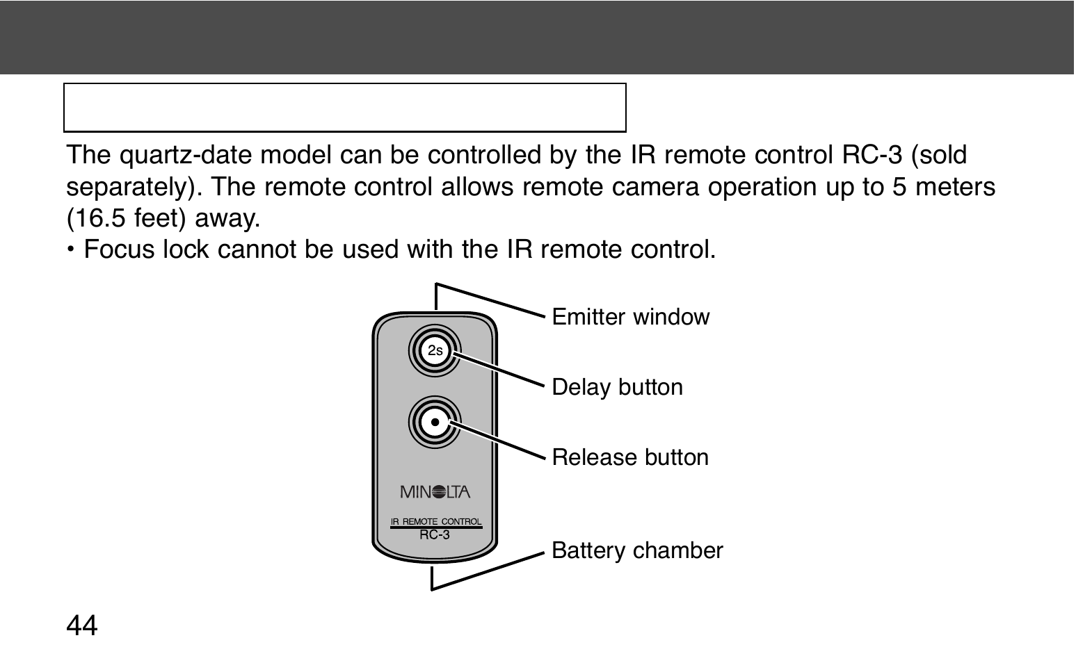 Remote control operation | Konica Minolta 130C User Manual | Page 44 / 56