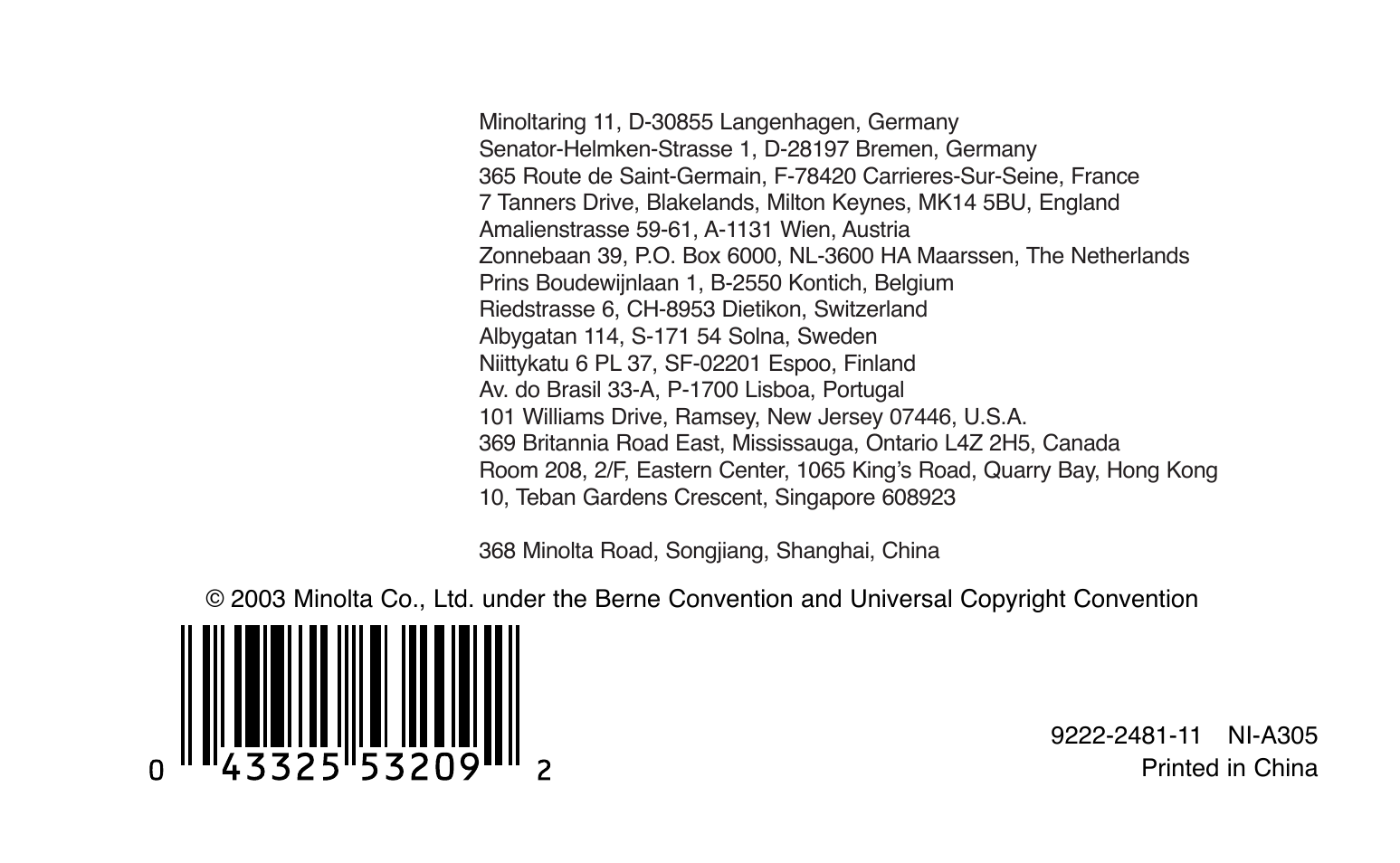Konica Minolta 130C User Manual | Page 56 / 56