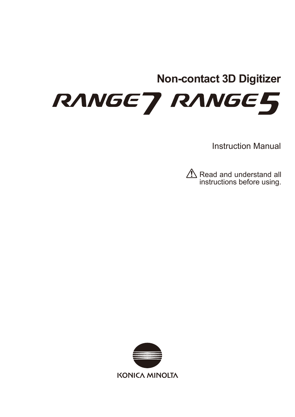 Konica Minolta Non-Contact 3D Digitizer Range7 User Manual | 26 pages