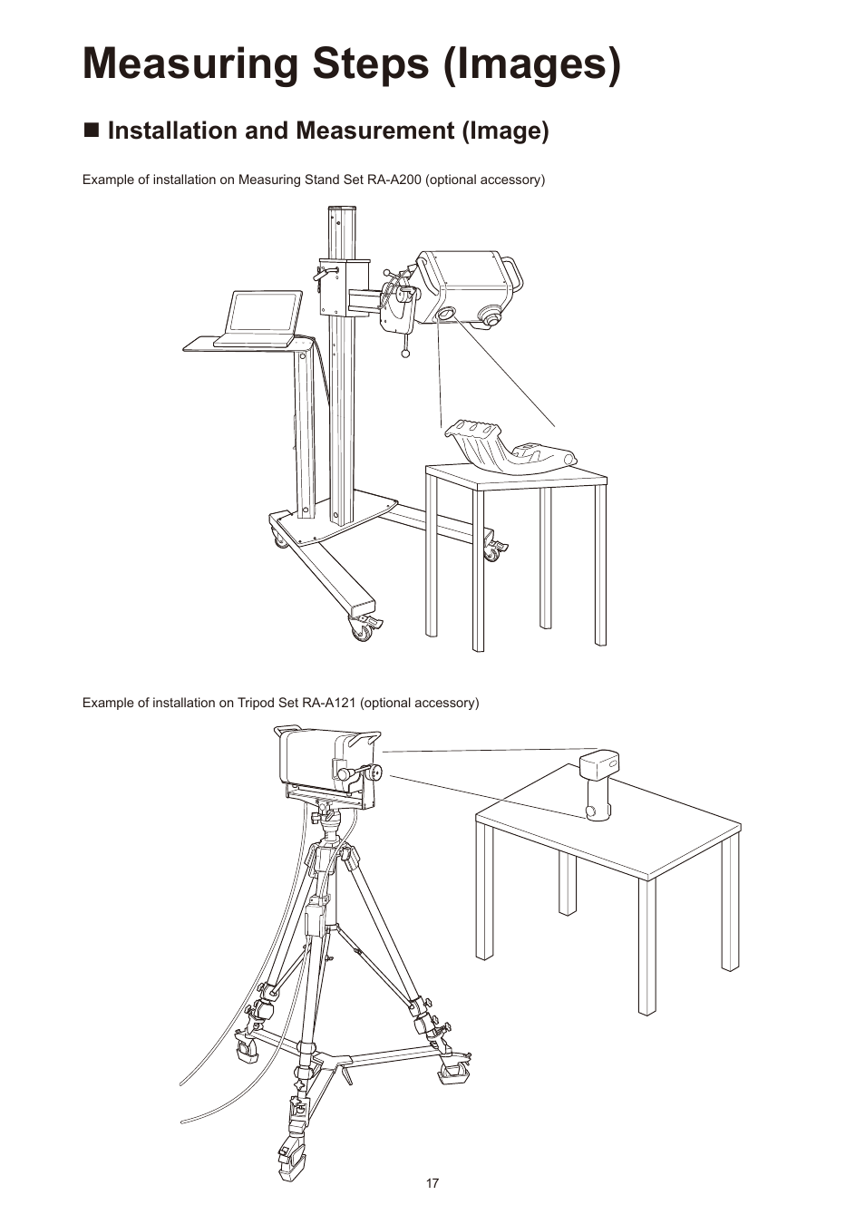 Measuring steps (images), N installation and measurement (image) | Konica Minolta Non-Contact 3D Digitizer Range7 User Manual | Page 19 / 26