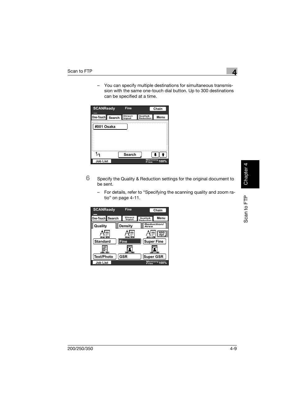 Sc an to ftp ch apte r 4 | Konica Minolta BP-200 User Manual | Page 156 / 468