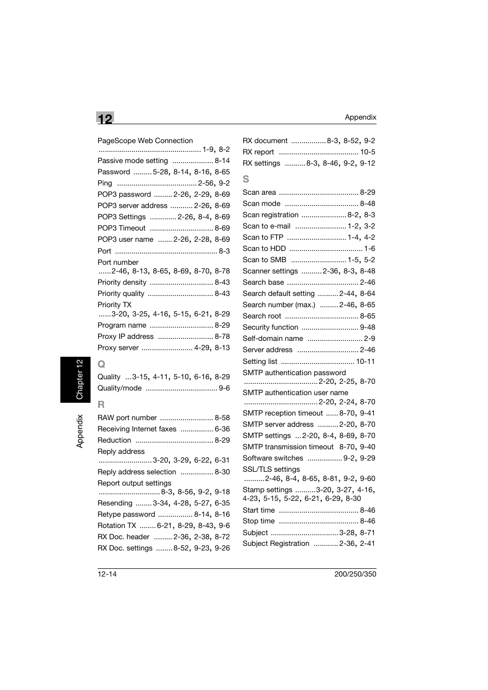 Q to s | Konica Minolta BP-200 User Manual | Page 465 / 468