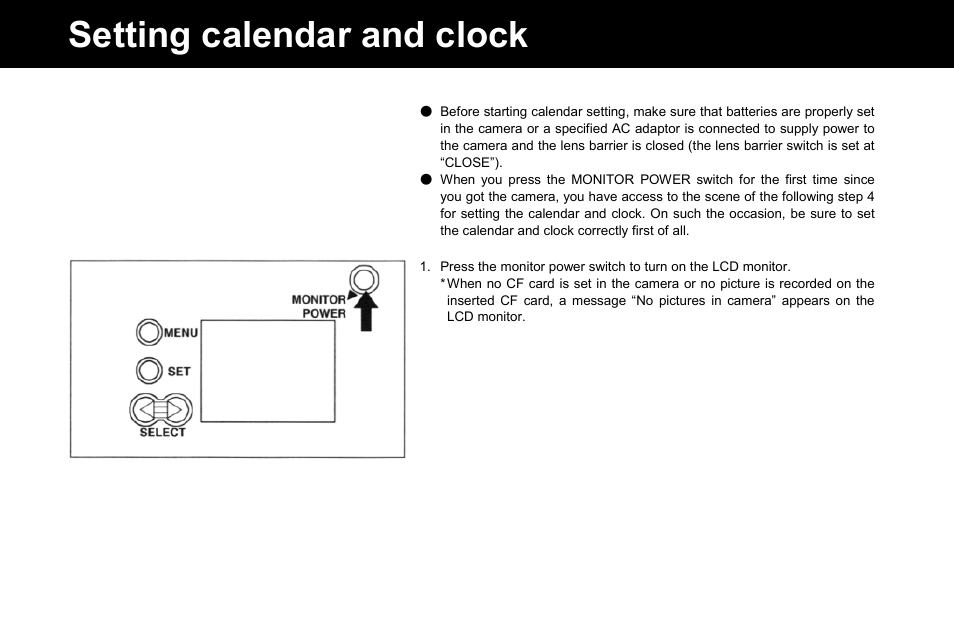 Setting calendar and clock | Konica Minolta Q-M100 User Manual | Page 23 / 102