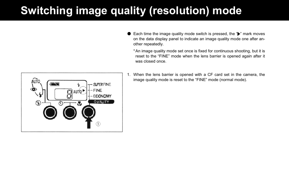 Switching image quality (resolution) mode | Konica Minolta Q-M100 User Manual | Page 33 / 102