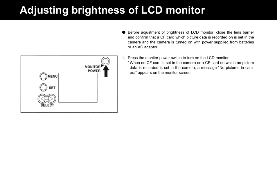 Adjusting brightness of lcd monitor | Konica Minolta Q-M100 User Manual | Page 48 / 102