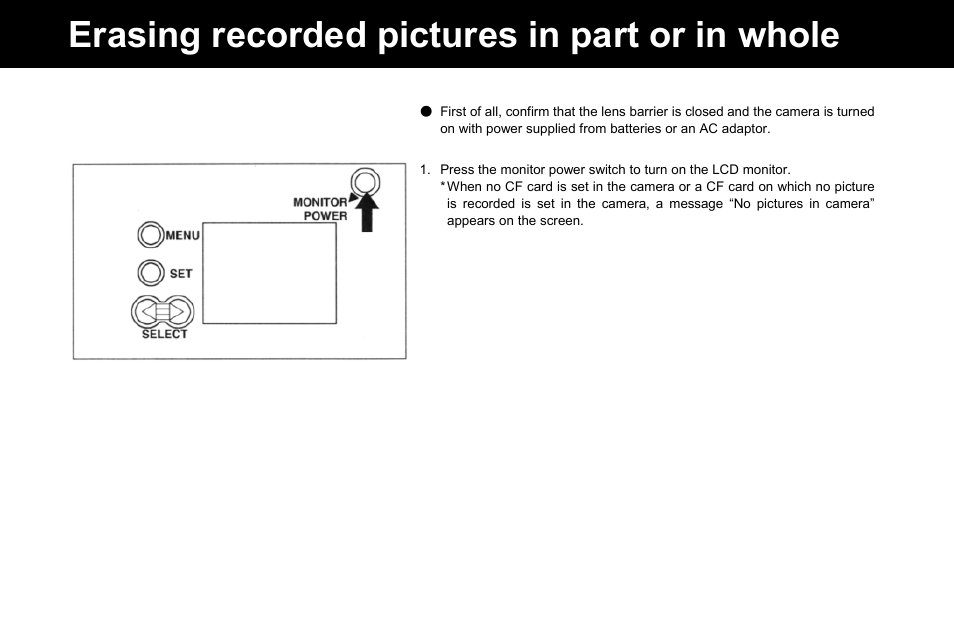 Erasing recorded pictures in part or in whole | Konica Minolta Q-M100 User Manual | Page 70 / 102
