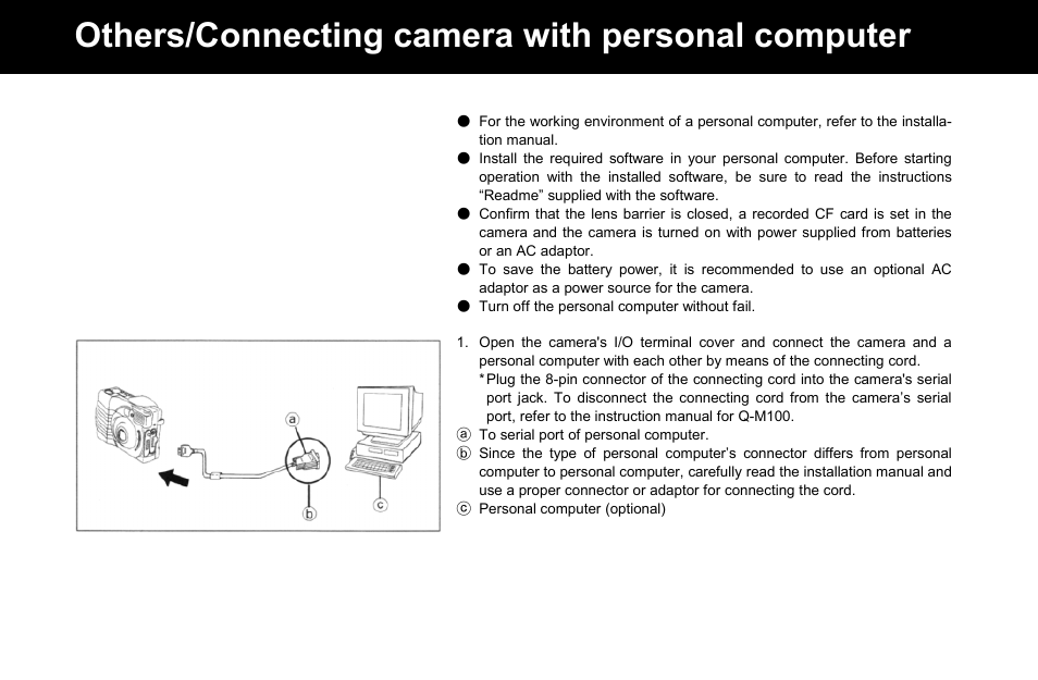 Others/connecting camera with personal computer | Konica Minolta Q-M100 User Manual | Page 97 / 102
