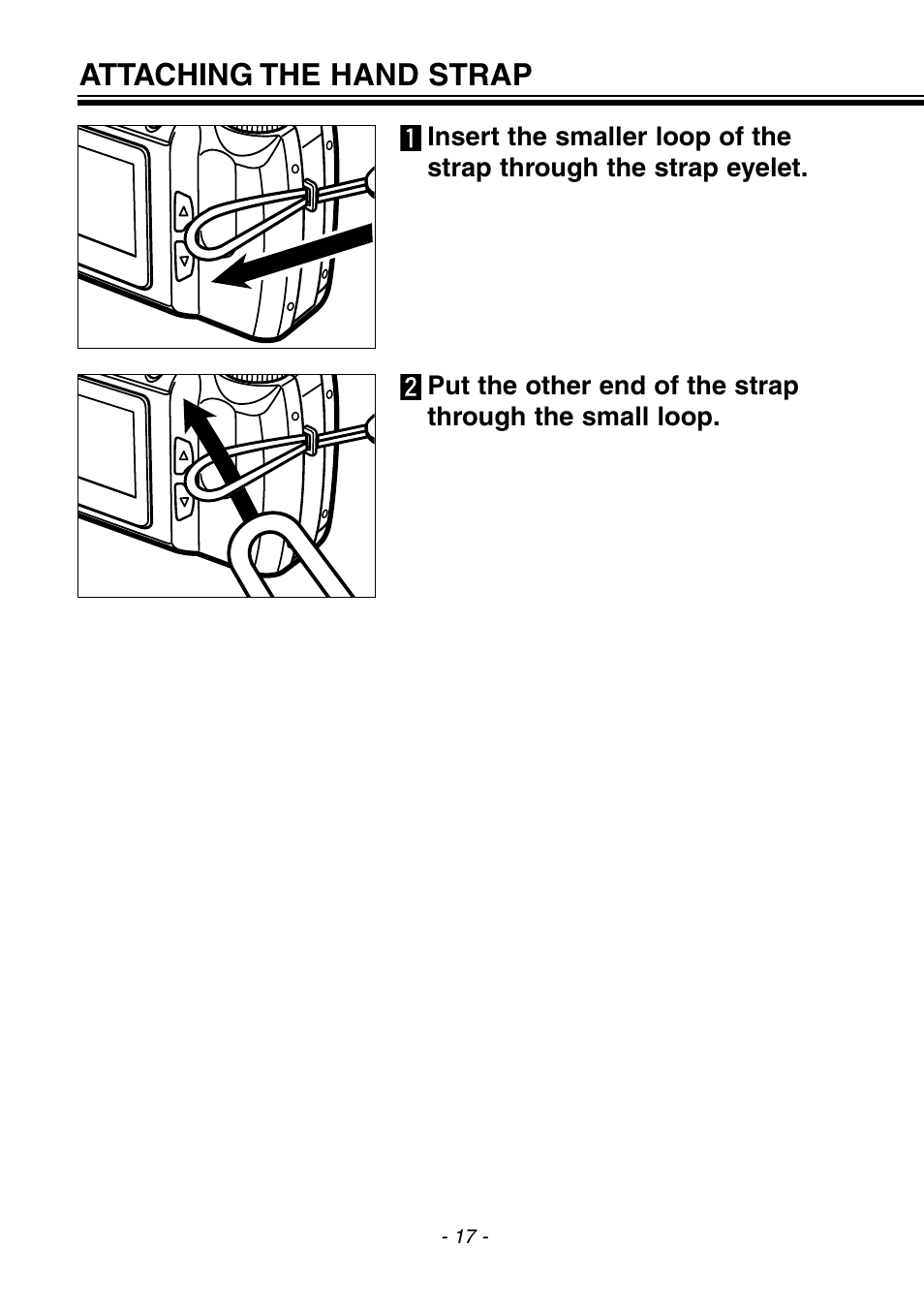 Attaching the hand strap | Konica Minolta 2300 User Manual | Page 18 / 131