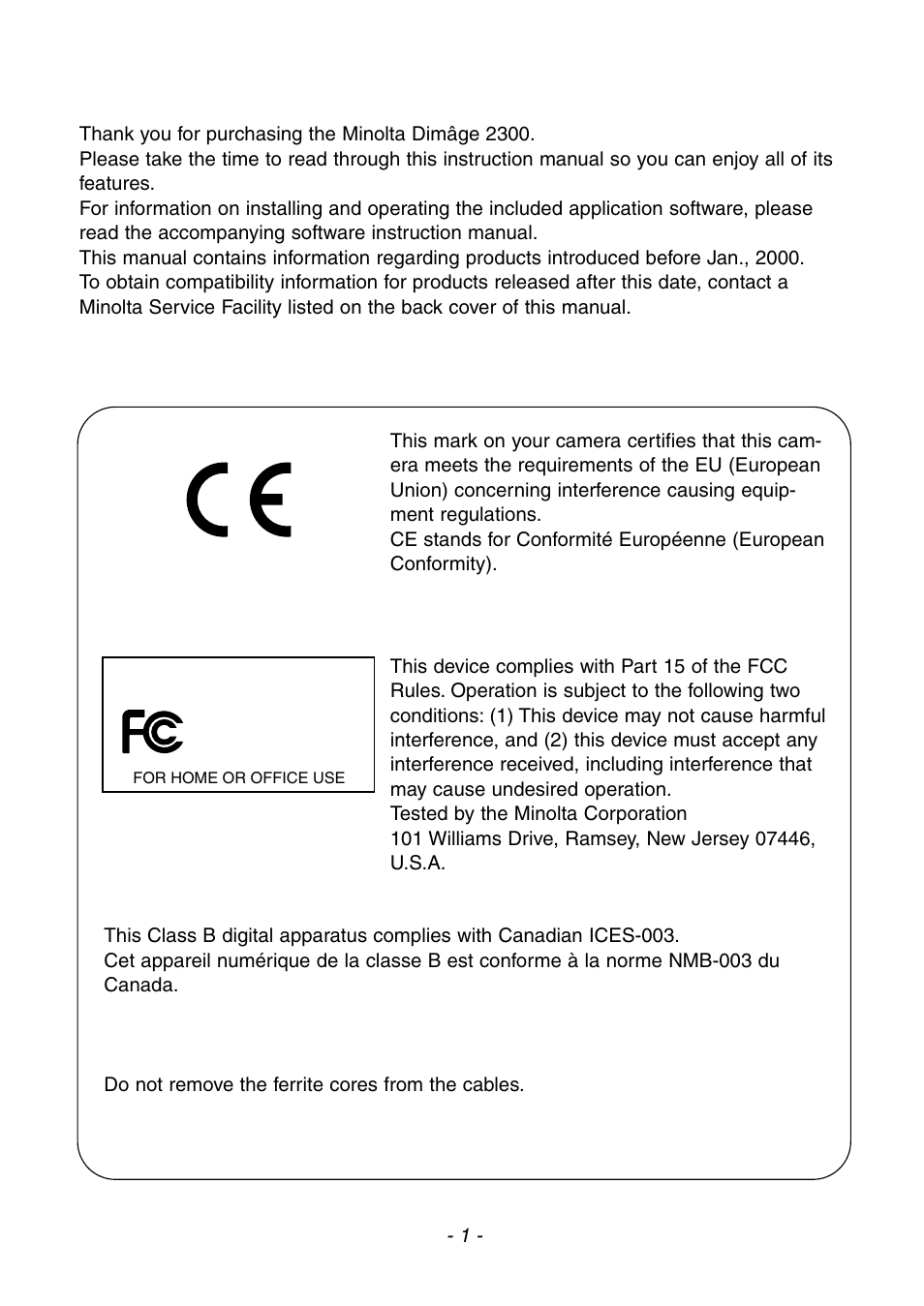 Konica Minolta 2300 User Manual | Page 2 / 131