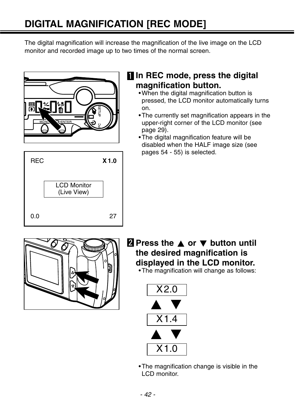 Digital magnification [rec mode | Konica Minolta 2300 User Manual | Page 43 / 131