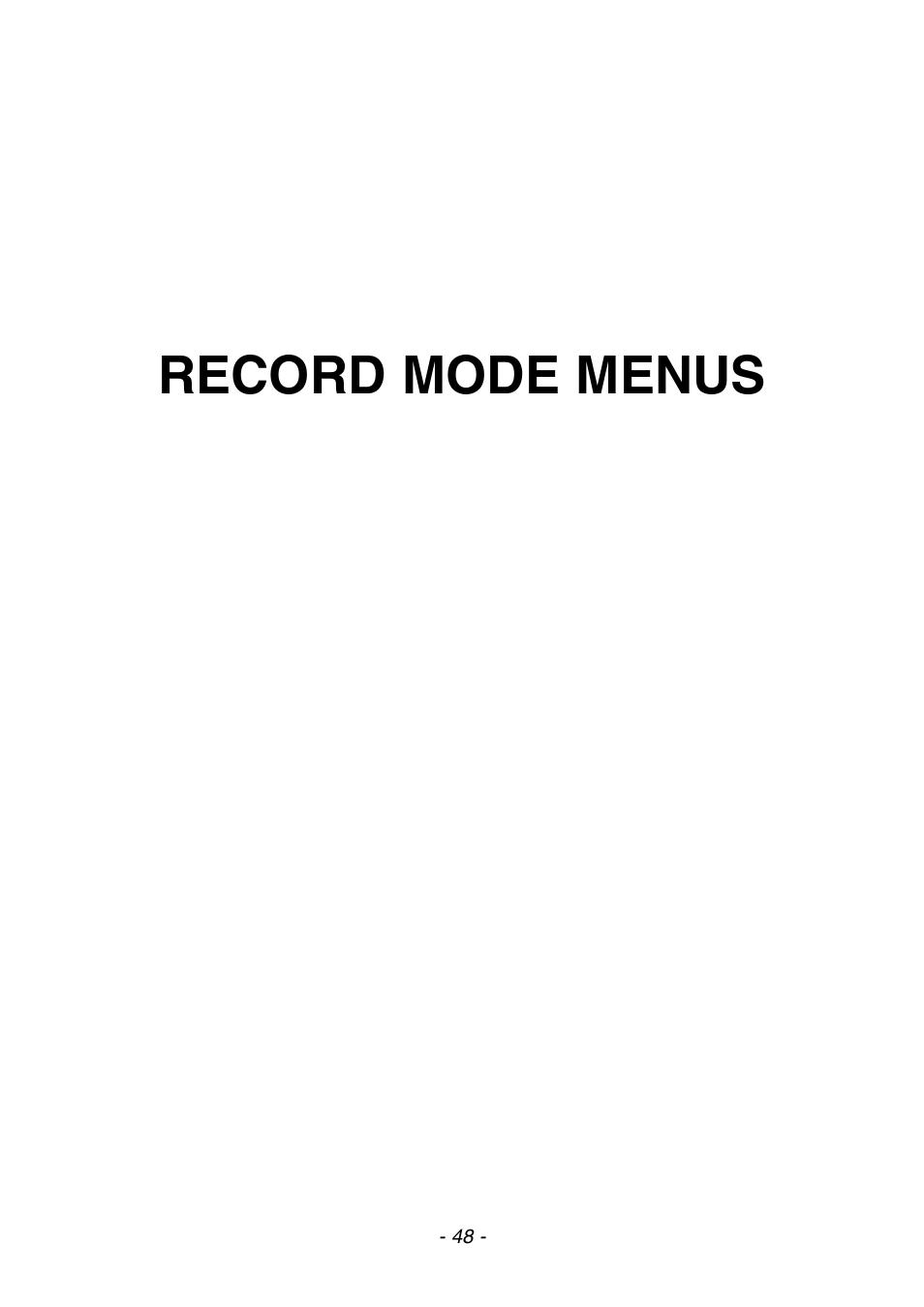 Record mode menus | Konica Minolta 2300 User Manual | Page 49 / 131