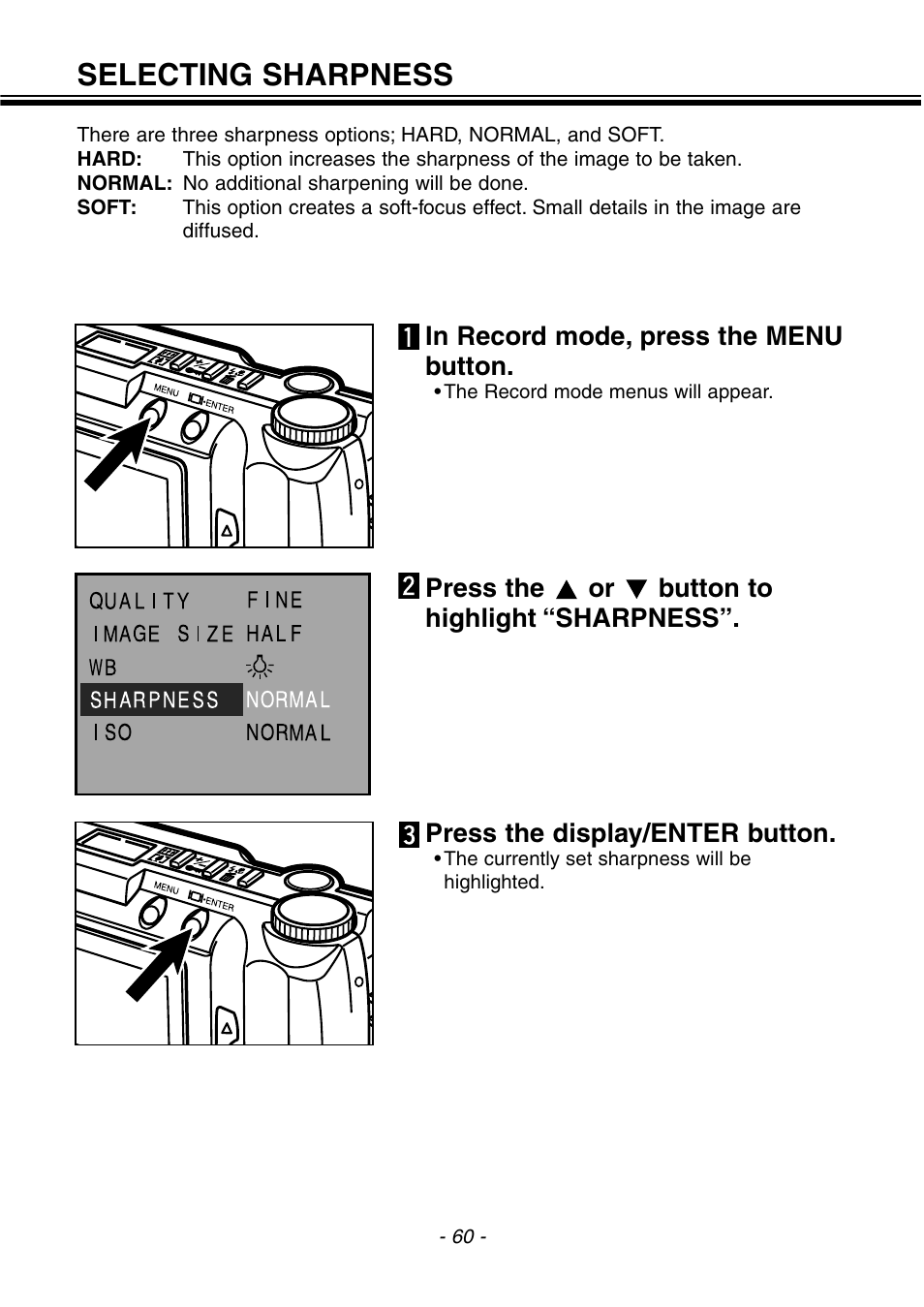 Selecting sharpness | Konica Minolta 2300 User Manual | Page 61 / 131
