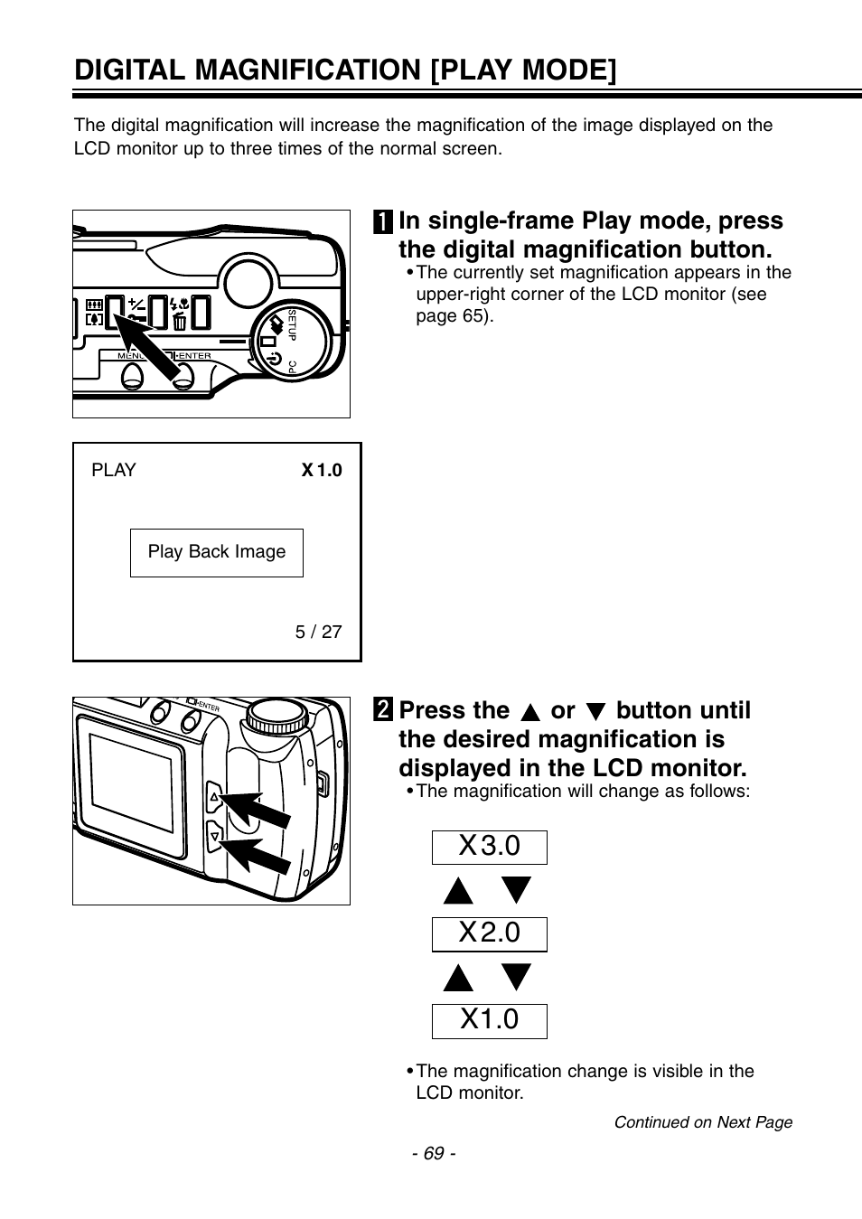 Digital magnification [play mode | Konica Minolta 2300 User Manual | Page 70 / 131