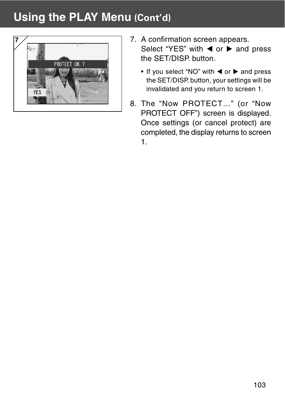 Using the play menu, Cont’d) | Konica Minolta REVIO KD-420Z User Manual | Page 103 / 141