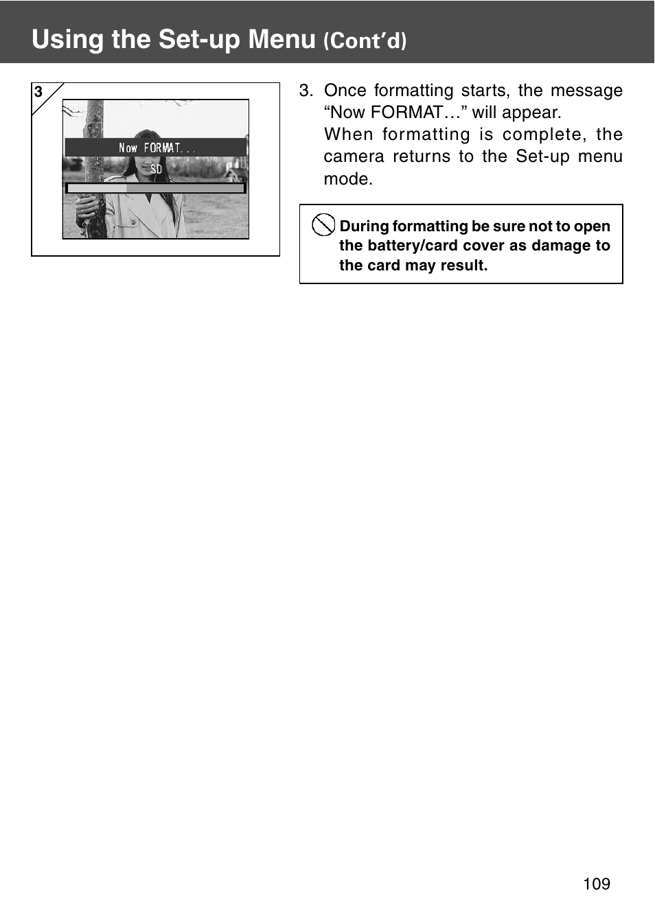 Using the set-up menu, Cont’d) | Konica Minolta REVIO KD-420Z User Manual | Page 109 / 141