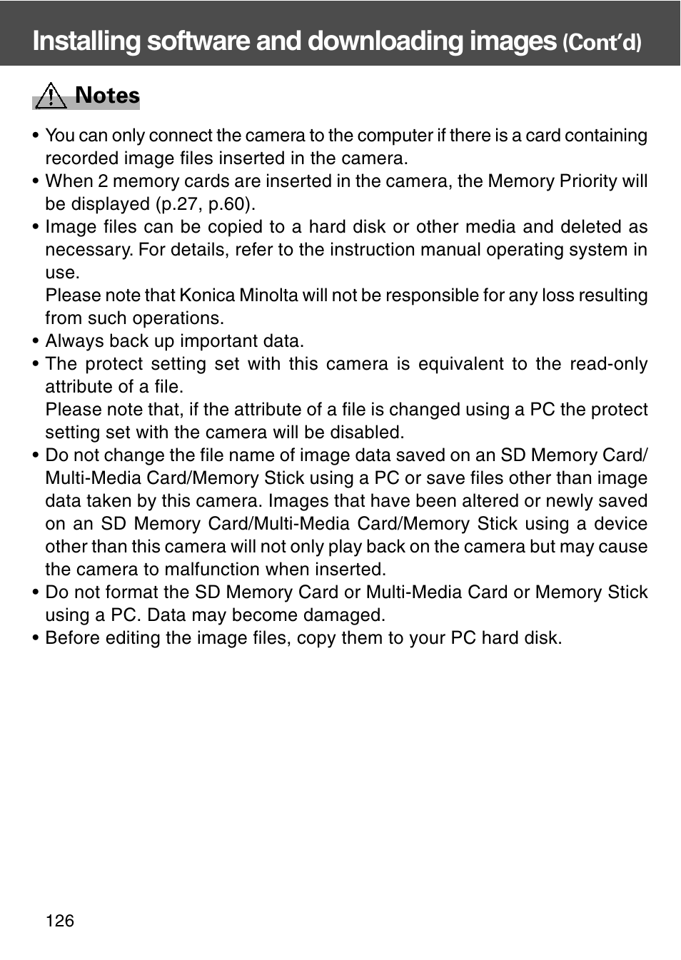 Installing software and downloading images | Konica Minolta REVIO KD-420Z User Manual | Page 126 / 141