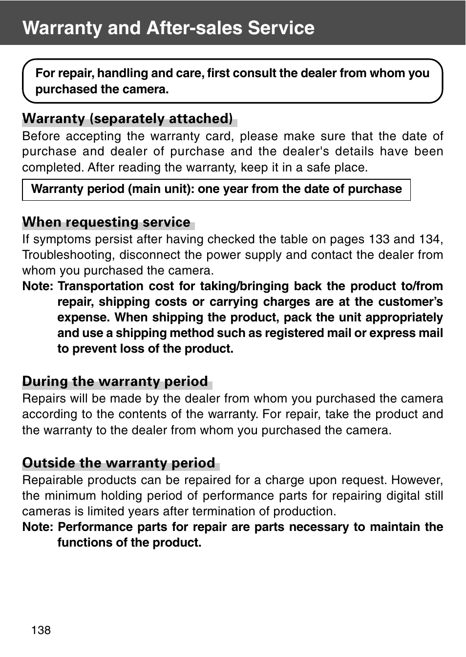 Warranty and after-sales service | Konica Minolta REVIO KD-420Z User Manual | Page 138 / 141