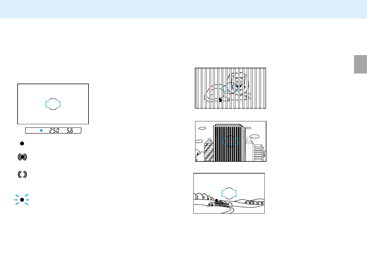Focus signals, Special focusing situations | Konica Minolta APS Camera User Manual | Page 20 / 57