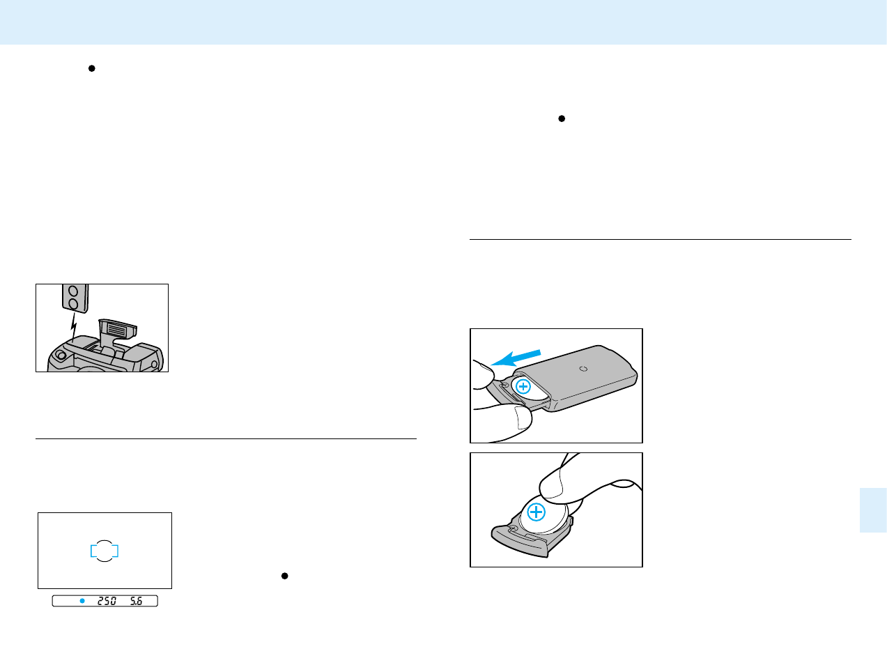Focus hold in remote-control mode, Changing the battery | Konica Minolta APS Camera User Manual | Page 41 / 57