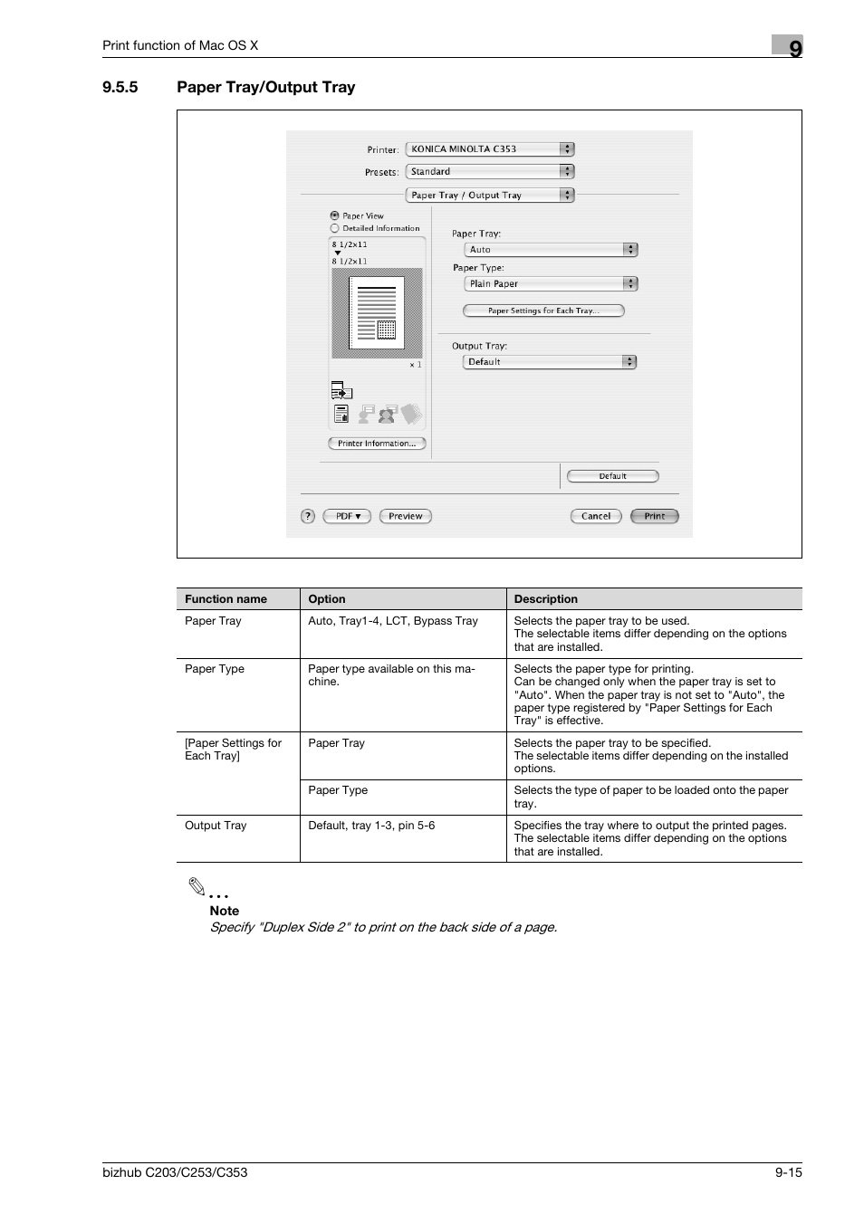 5 paper tray/output tray, Paper tray/output tray -15 | Konica Minolta BIZHUB C203 User Manual | Page 121 / 278