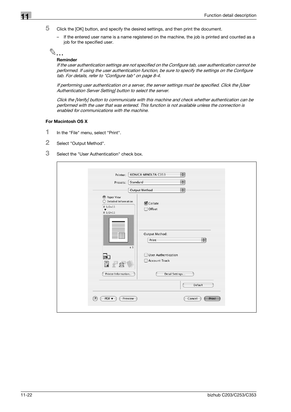 For macintosh os x, For macintosh os x -22 | Konica Minolta BIZHUB C203 User Manual | Page 162 / 278
