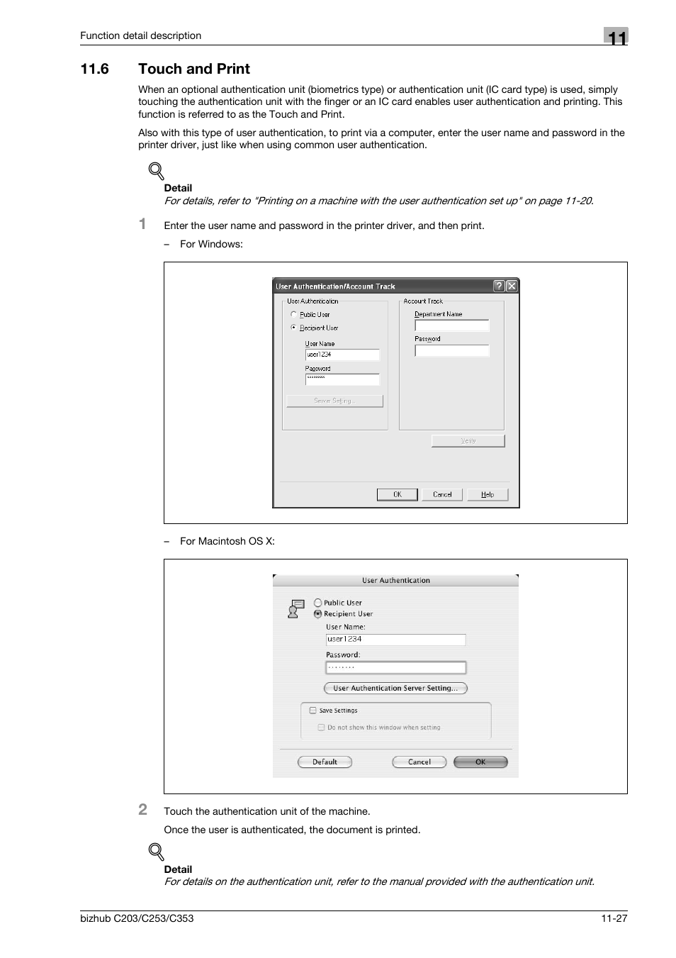 6 touch and print, Touch and print -27 | Konica Minolta BIZHUB C203 User Manual | Page 167 / 278