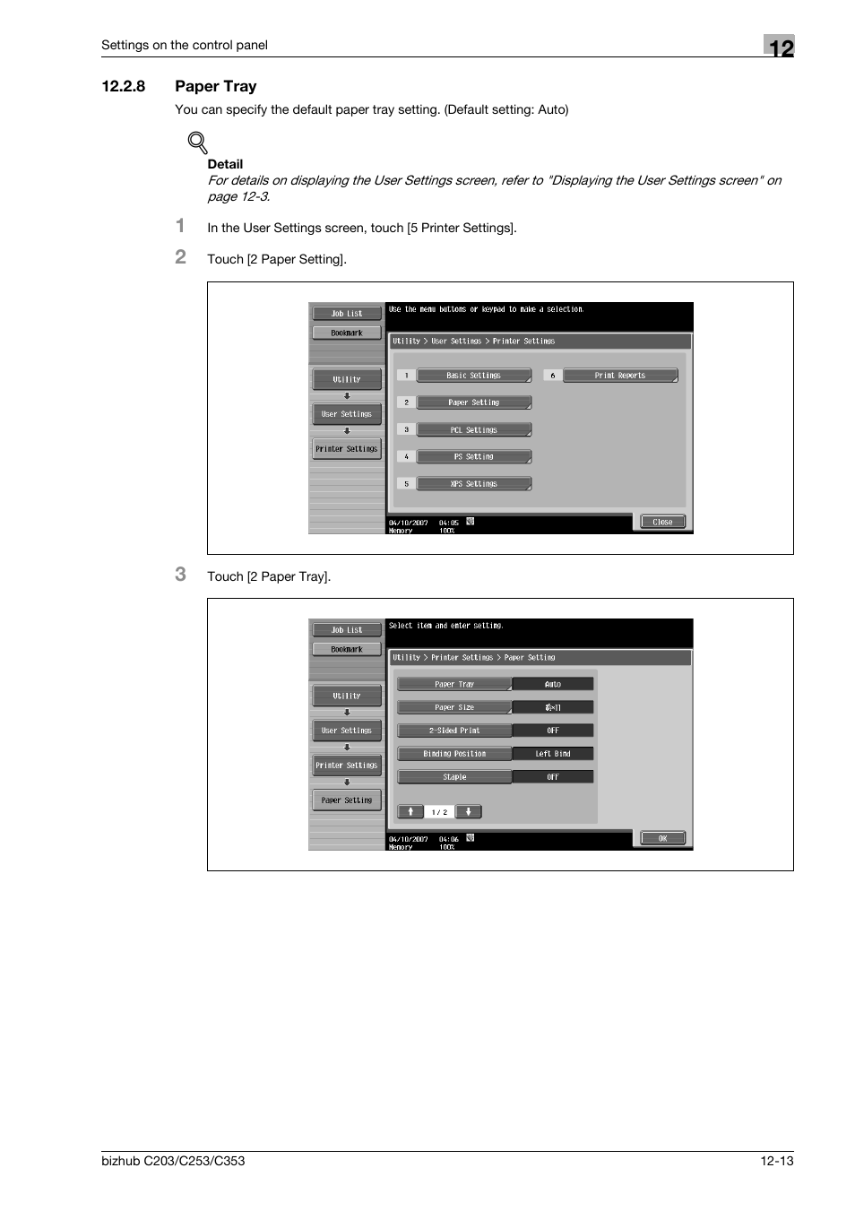 8 paper tray, Paper tray -13 | Konica Minolta BIZHUB C203 User Manual | Page 195 / 278