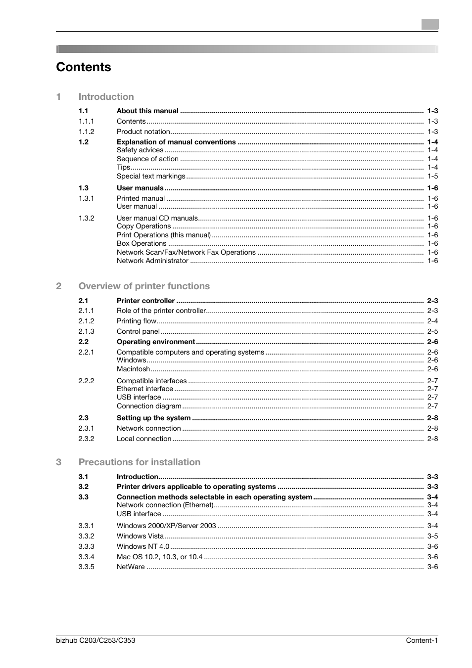 Konica Minolta BIZHUB C203 User Manual | Page 3 / 278