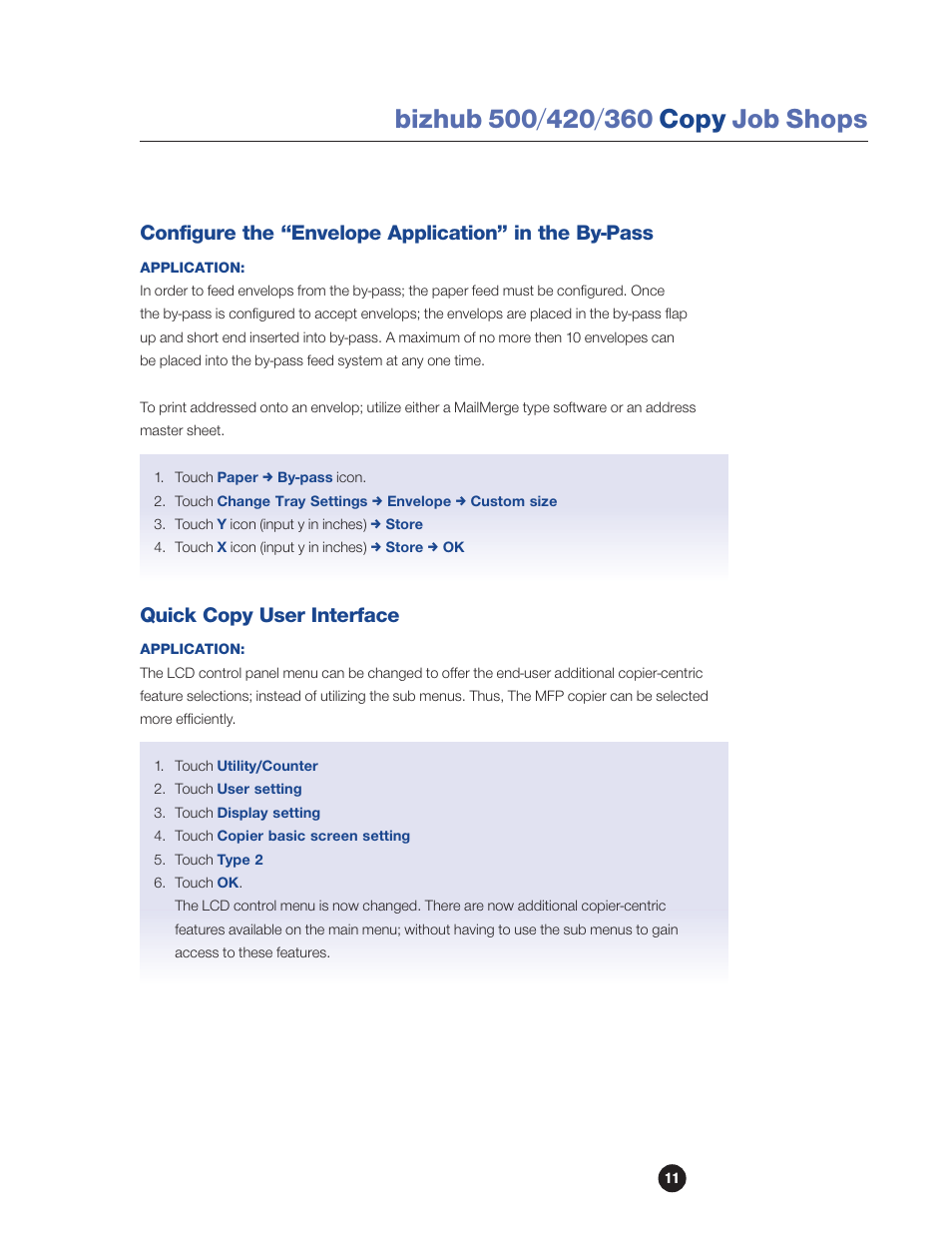 Quick copy user interface | Konica Minolta bizhub 360 User Manual | Page 13 / 16