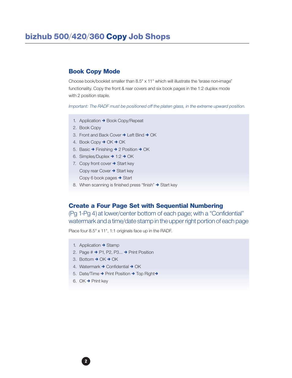 Book copy mode | Konica Minolta bizhub 360 User Manual | Page 4 / 16