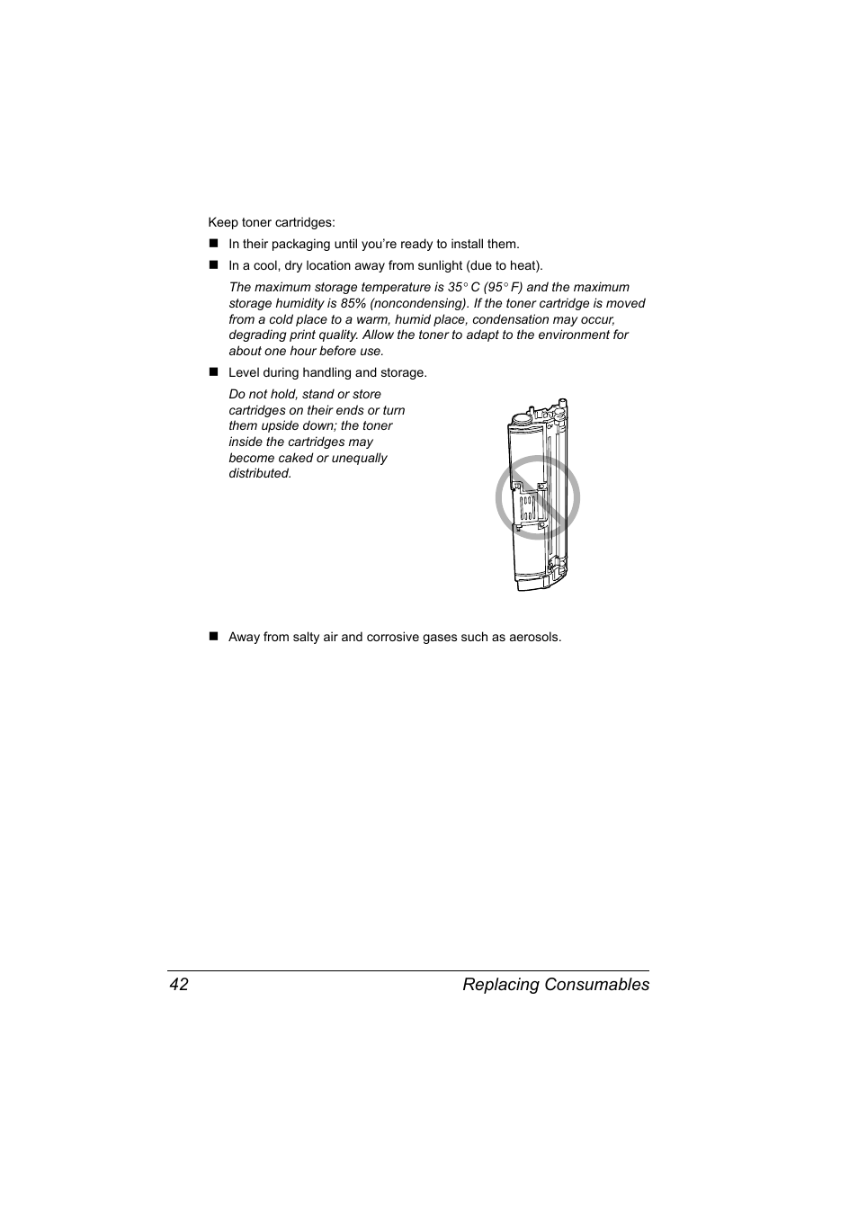 Replacing consumables 42 | Konica Minolta 4139-7733-01A User Manual | Page 48 / 96