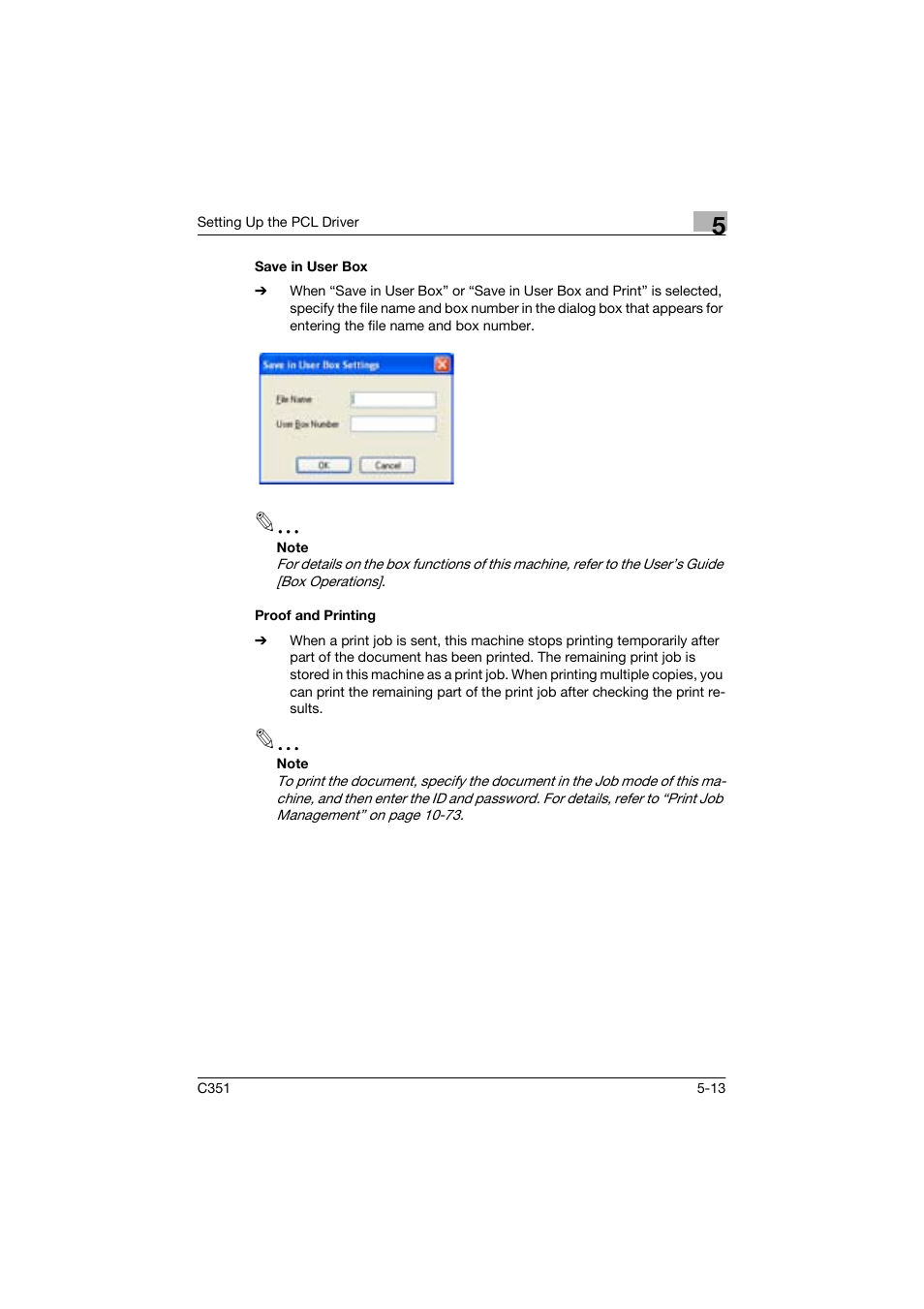 Save in user box, Proof and printing | Konica Minolta BIZHUP C351 User Manual | Page 114 / 318