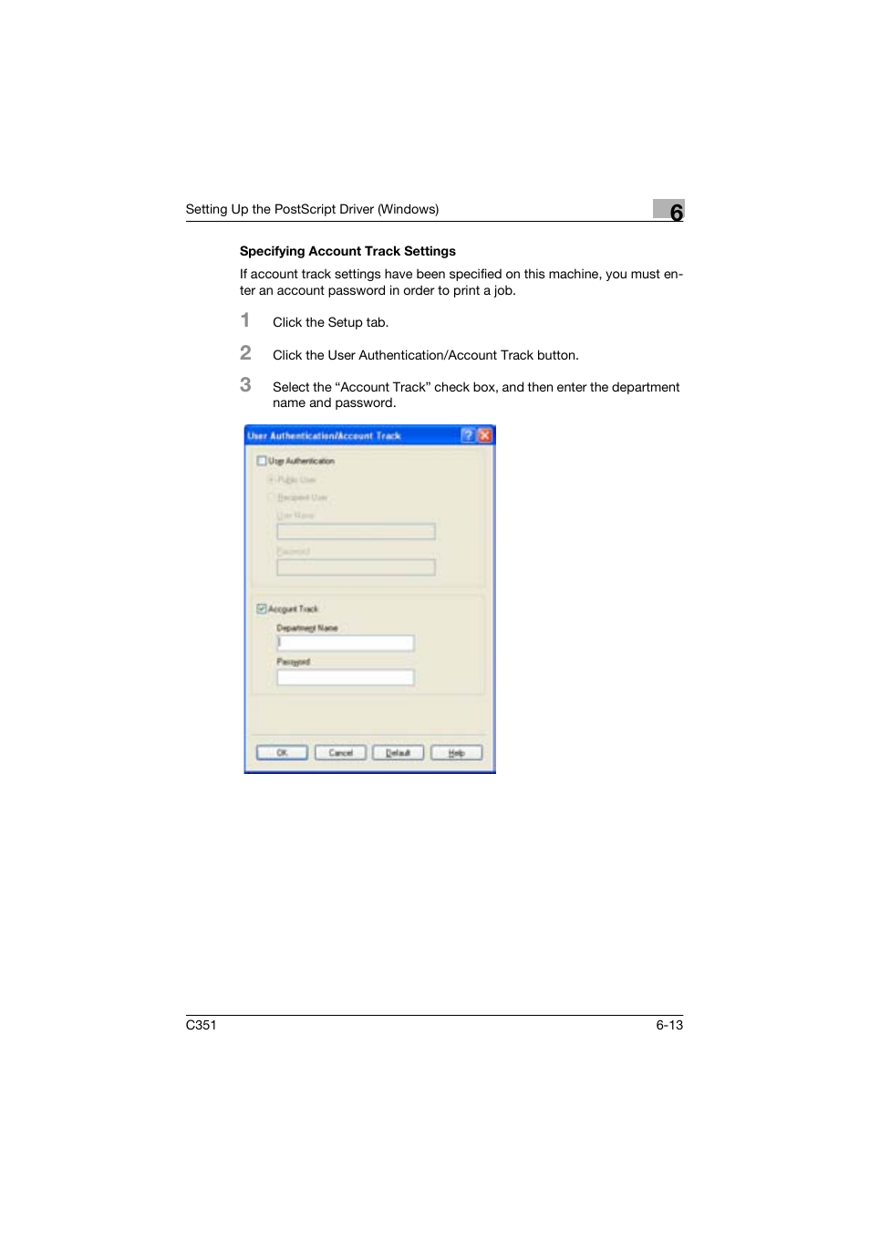 Specifying account track settings | Konica Minolta BIZHUP C351 User Manual | Page 158 / 318