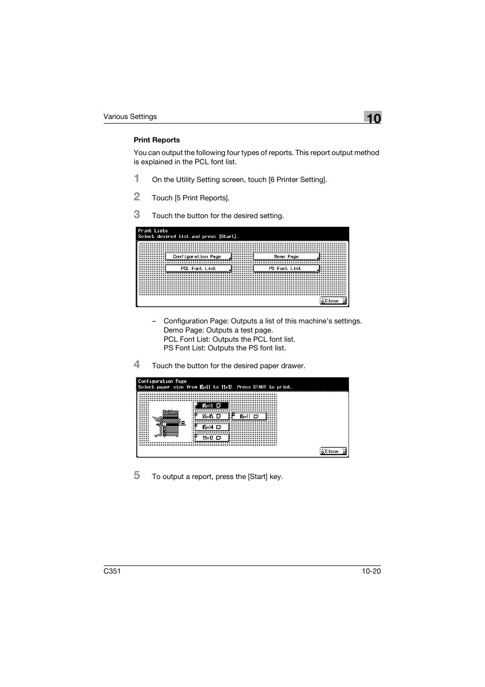 Print reports | Konica Minolta BIZHUP C351 User Manual | Page 233 / 318