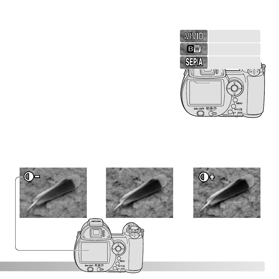 Color mode, Contrast | Konica Minolta DiMAGE Z6 User Manual | Page 65 / 132