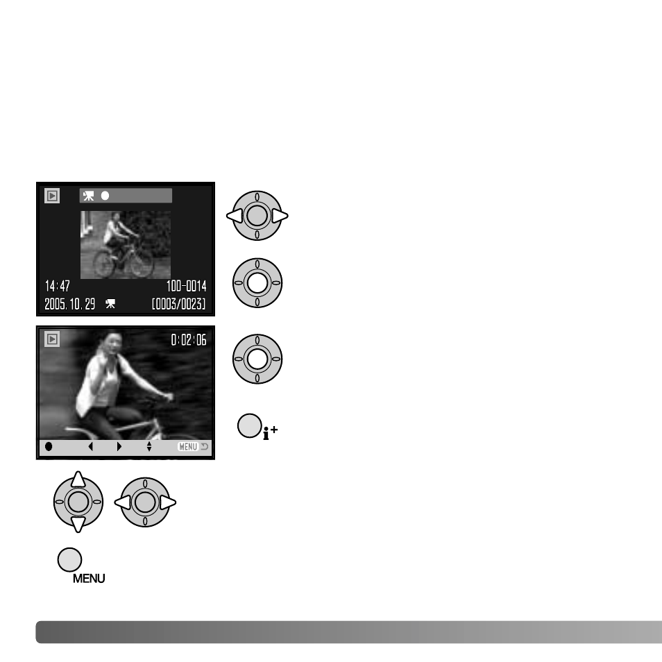 Advanced playback, Playing back movies | Konica Minolta DiMAGE Z6 User Manual | Page 70 / 132