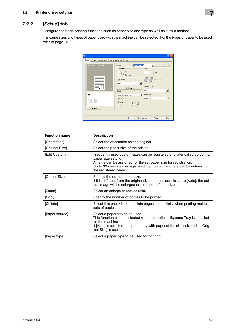 2 [setup] tab, Setup] tab -5 | Konica Minolta BIZHUB 164 User Manual | Page 77 / 138