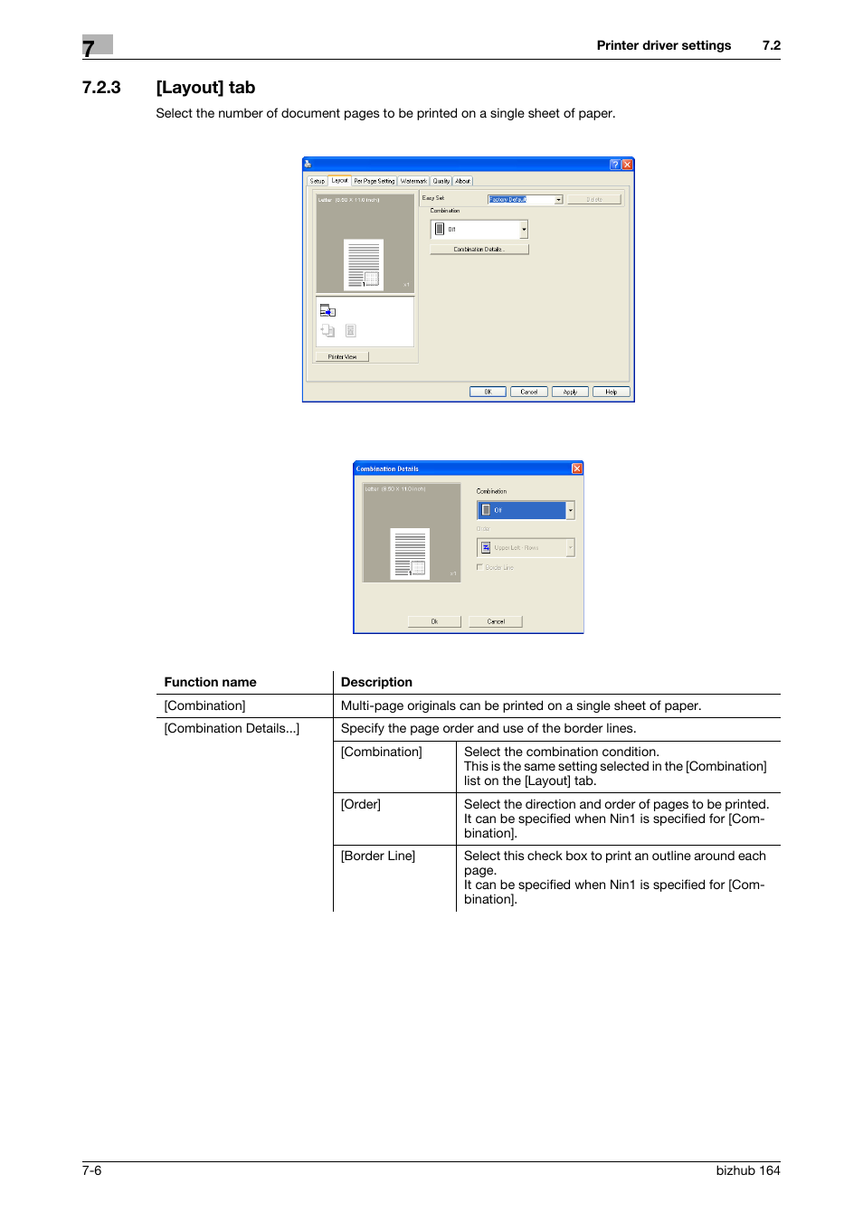 3 [layout] tab, Layout] tab -6 | Konica Minolta BIZHUB 164 User Manual | Page 78 / 138