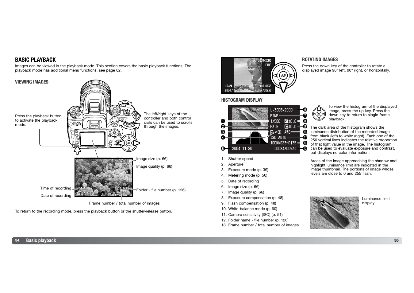 Basic playback | Konica Minolta DYNAX 7D User Manual | Page 18 / 74