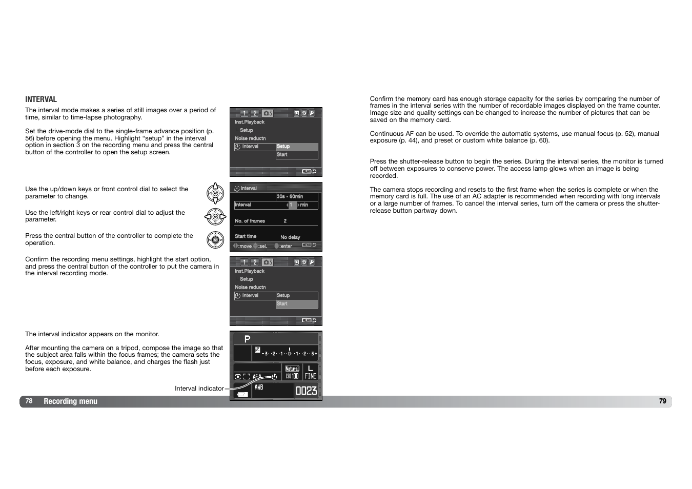 Recording menu interval | Konica Minolta DYNAX 7D User Manual | Page 40 / 74