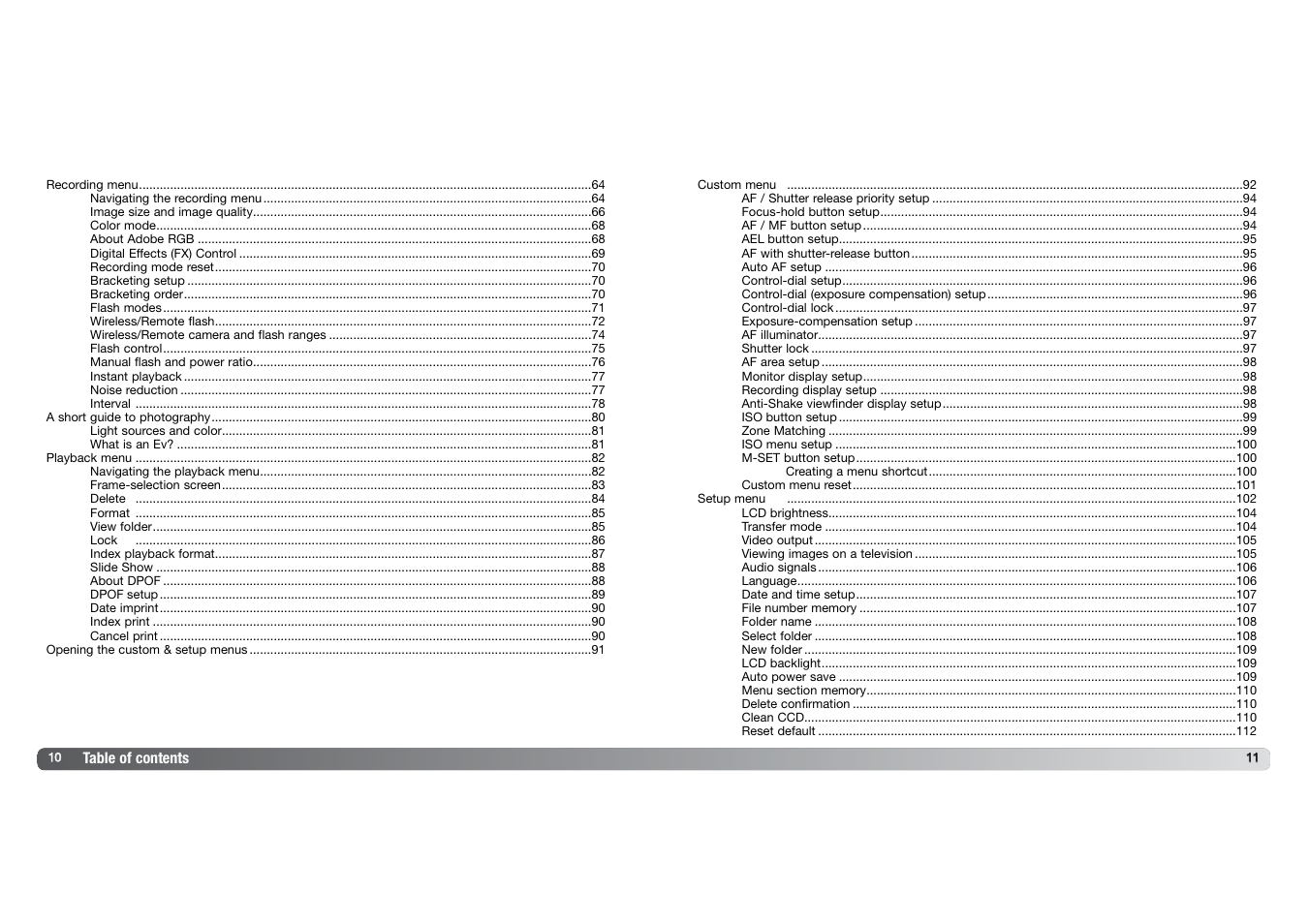 Konica Minolta DYNAX 7D User Manual | Page 6 / 74
