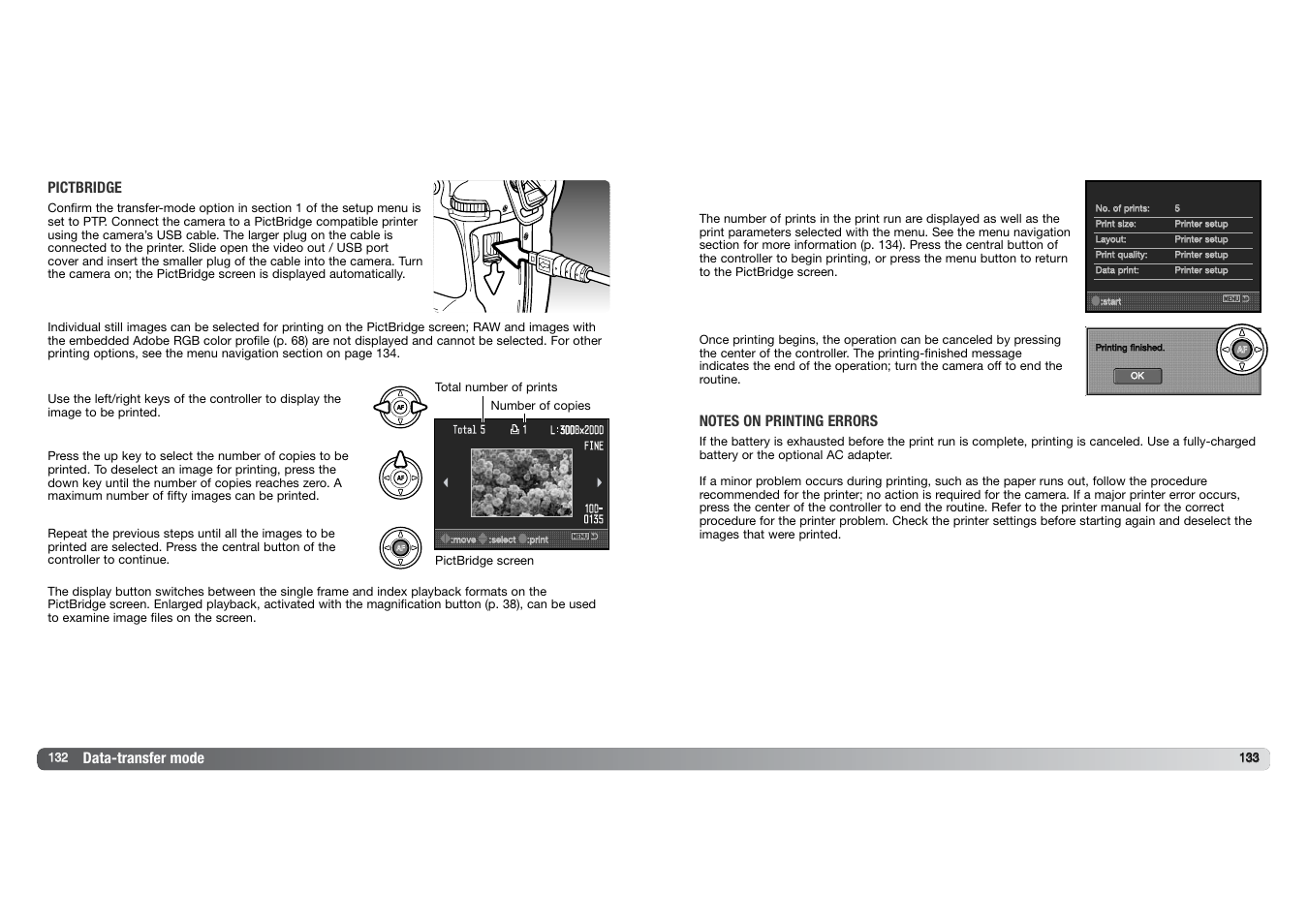 Data-transfer mode pictbridge | Konica Minolta DYNAX 7D User Manual | Page 67 / 74