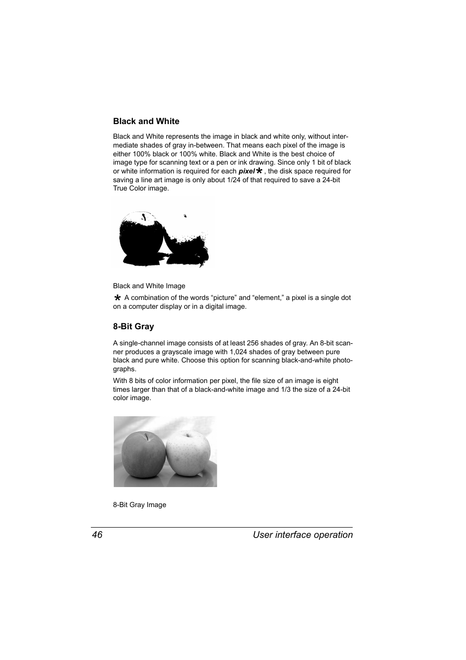 Black and white, Bit gray, Black and white 46 8-bit gray 46 | Konica Minolta PagePro 1380 MF User Manual | Page 44 / 104