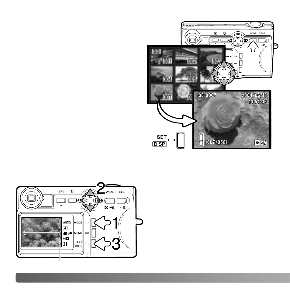 1recording - advanced operation, Index playback, Changing modes | Konica Minolta DiMAGE G530 User Manual | Page 34 / 104
