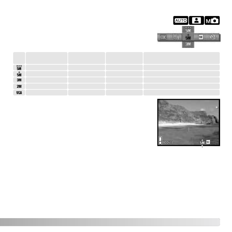 Image size and quality | Konica Minolta DiMAGE G530 User Manual | Page 41 / 104