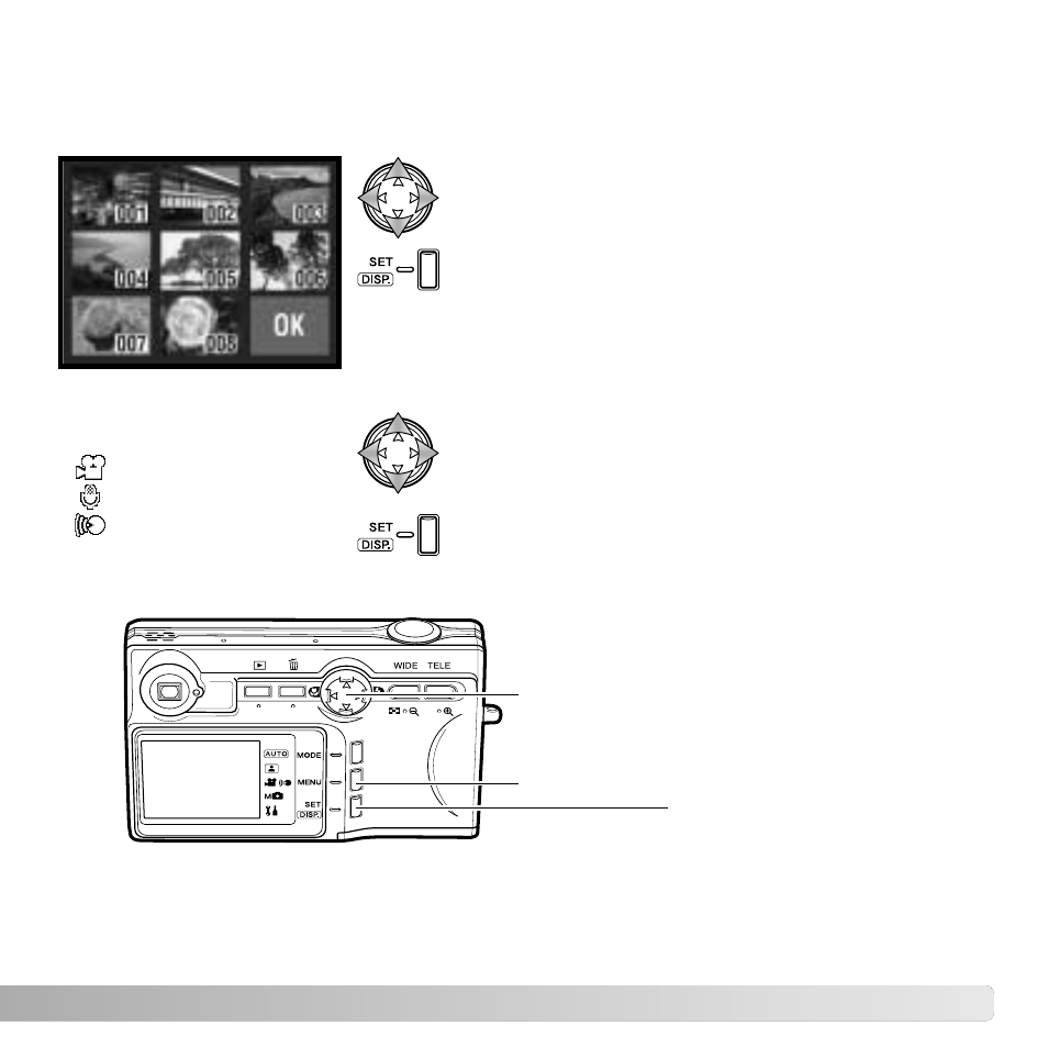 Frame-selection screen | Konica Minolta DiMAGE G530 User Manual | Page 55 / 104