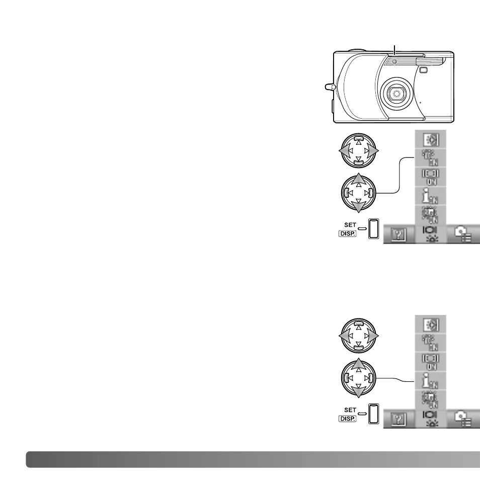 Start-up led, Information display setup | Konica Minolta DiMAGE G530 User Manual | Page 66 / 104