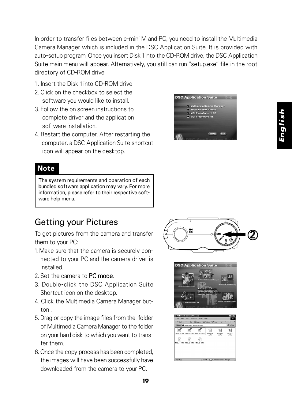 Getting your pictures | Konica Minolta E-Mini-Multi-Media Camera User Manual | Page 20 / 29