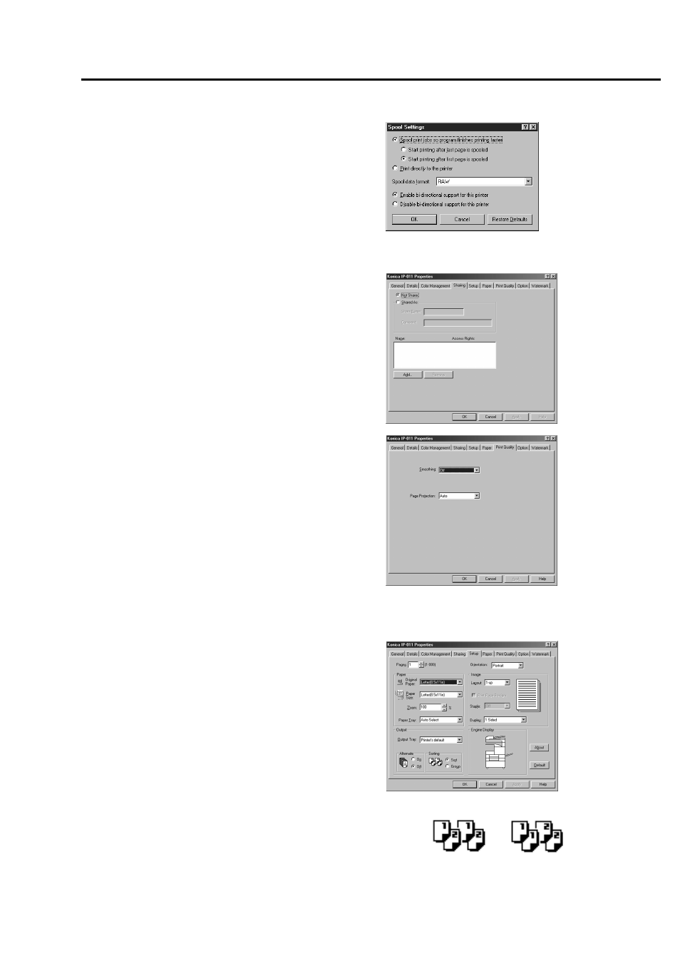 Chapter 3 printer driver | Konica Minolta IP-011 User Manual | Page 56 / 102