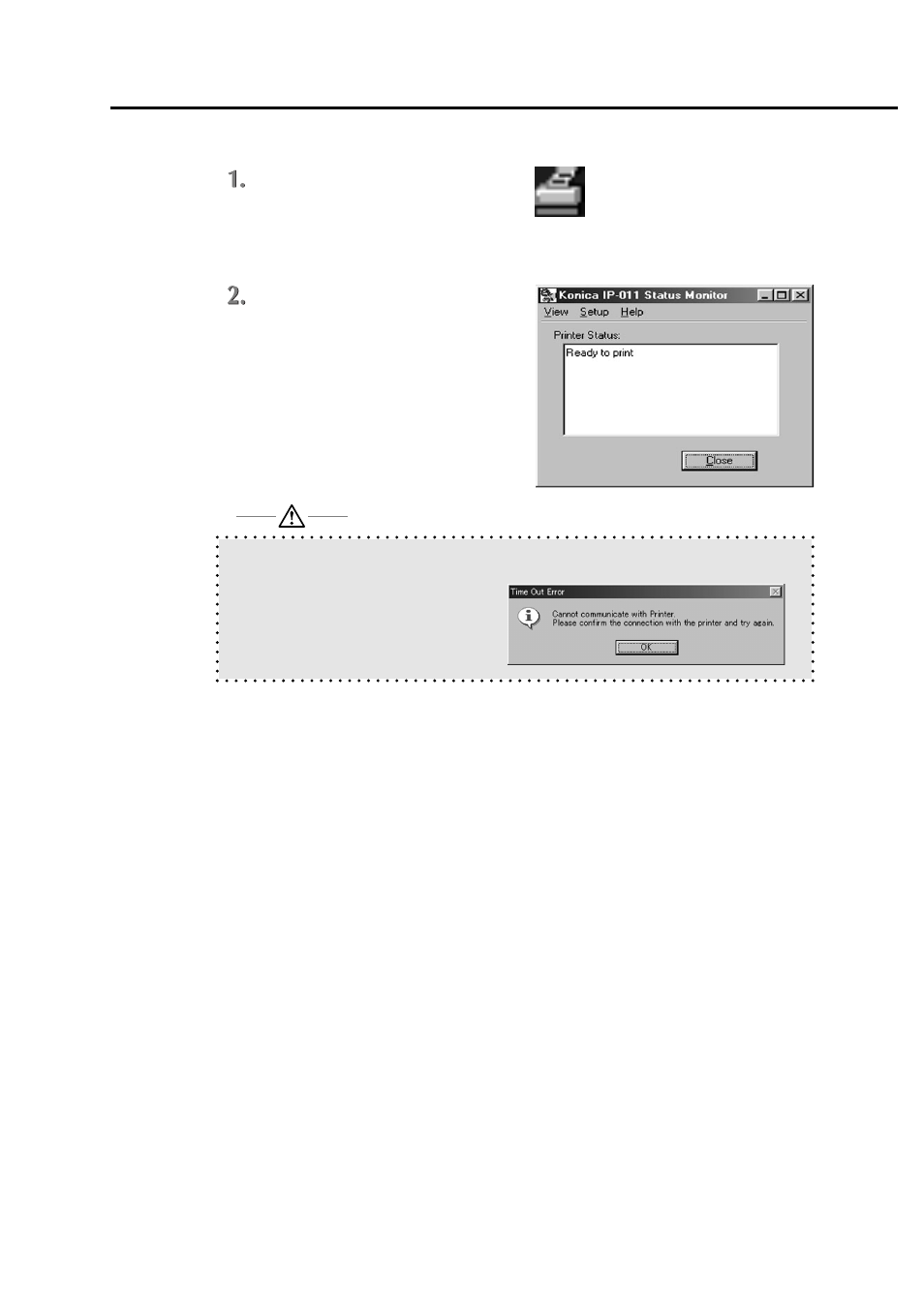 Show/hide the status monitor, Chapter 5 status monitor and control panel | Konica Minolta IP-011 User Manual | Page 83 / 102